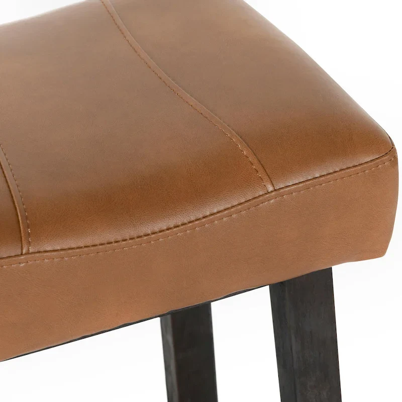Butterscotch and Dark Brown Backless Counter Stool