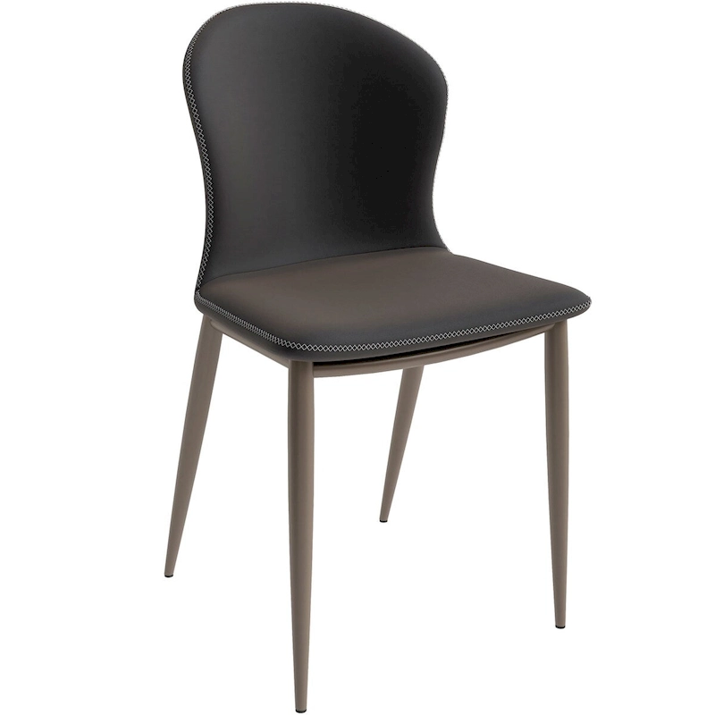 Mosaic Modern Upholstered Fabric Dining Chair with Metal Legs by LeisureMod