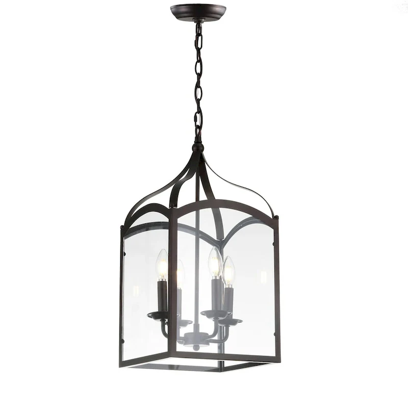 Ruth 11  4-light Lantern Metal/Glass LED Pendant by JONATHAN Y