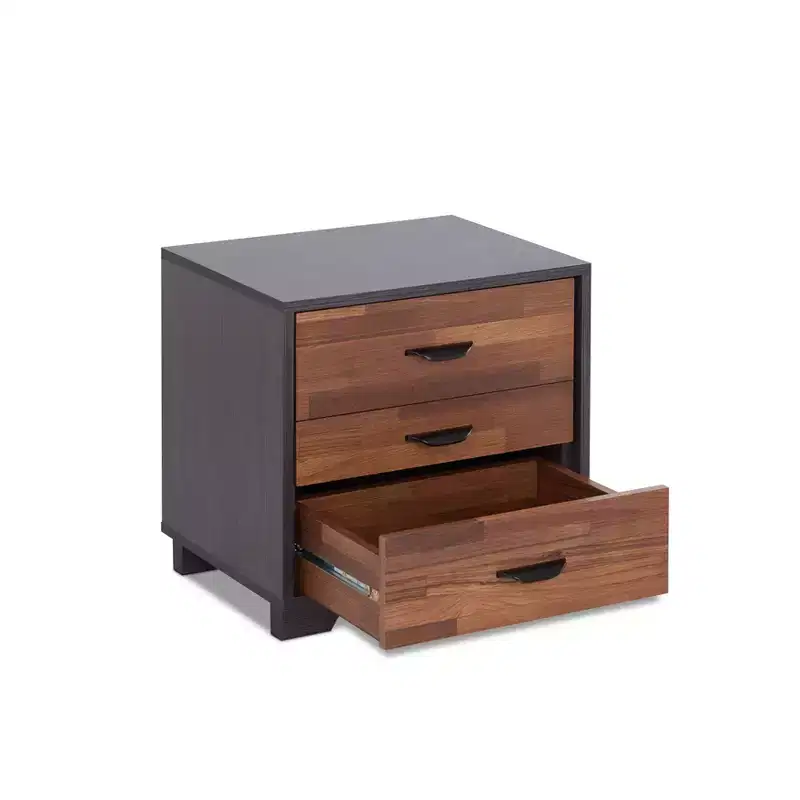 Acme Furniture 20" Eloy Accent Table Walnut/Espresso Finish: Rectangular MDF Top, Wood Legs, Drawer Storage