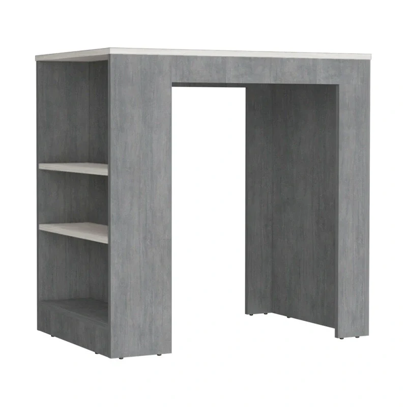 Kitchen Island Doyle, Kitchen, Concrete Gray / Ibiza Marble,High quality and durable