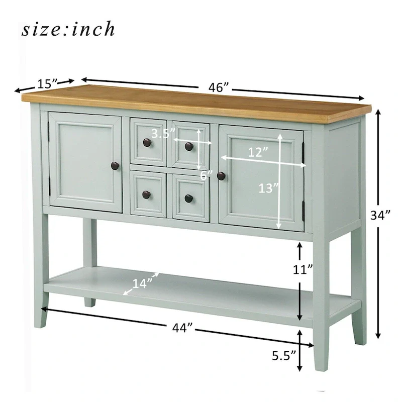 Modern Buffet Sideboard Console Table with Bottom Shelf