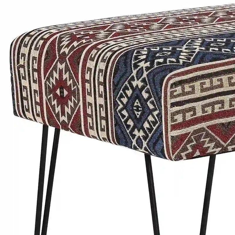 Adeco Bench Ottoman Fabric Rectangular Footrest Upholstered Bedroom