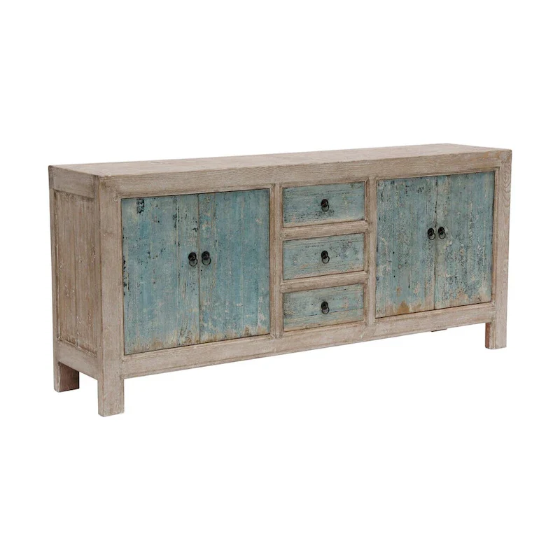 Reclaimed Wood 3-Drawer Buffet Cabinet, Rustic Farmhouse Sideboard for Dining Room