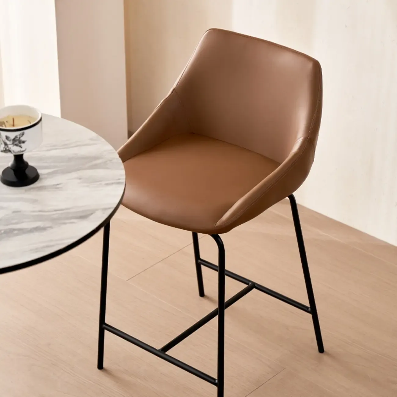 Counter Adjustable Modern Leather Bar Stools