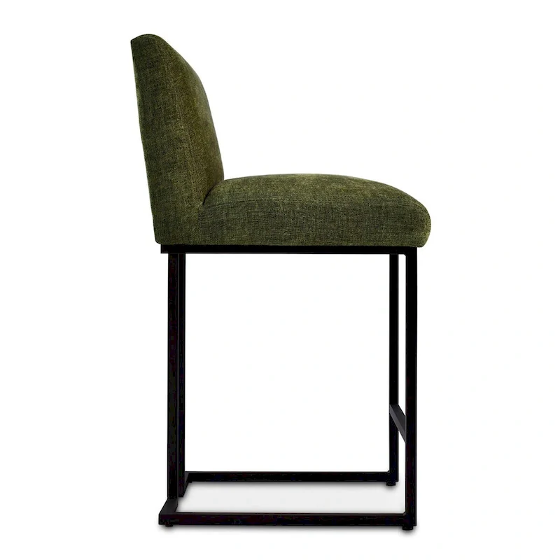 Fabric Counter Stool with Arms - Metal Legs (Set of 2)