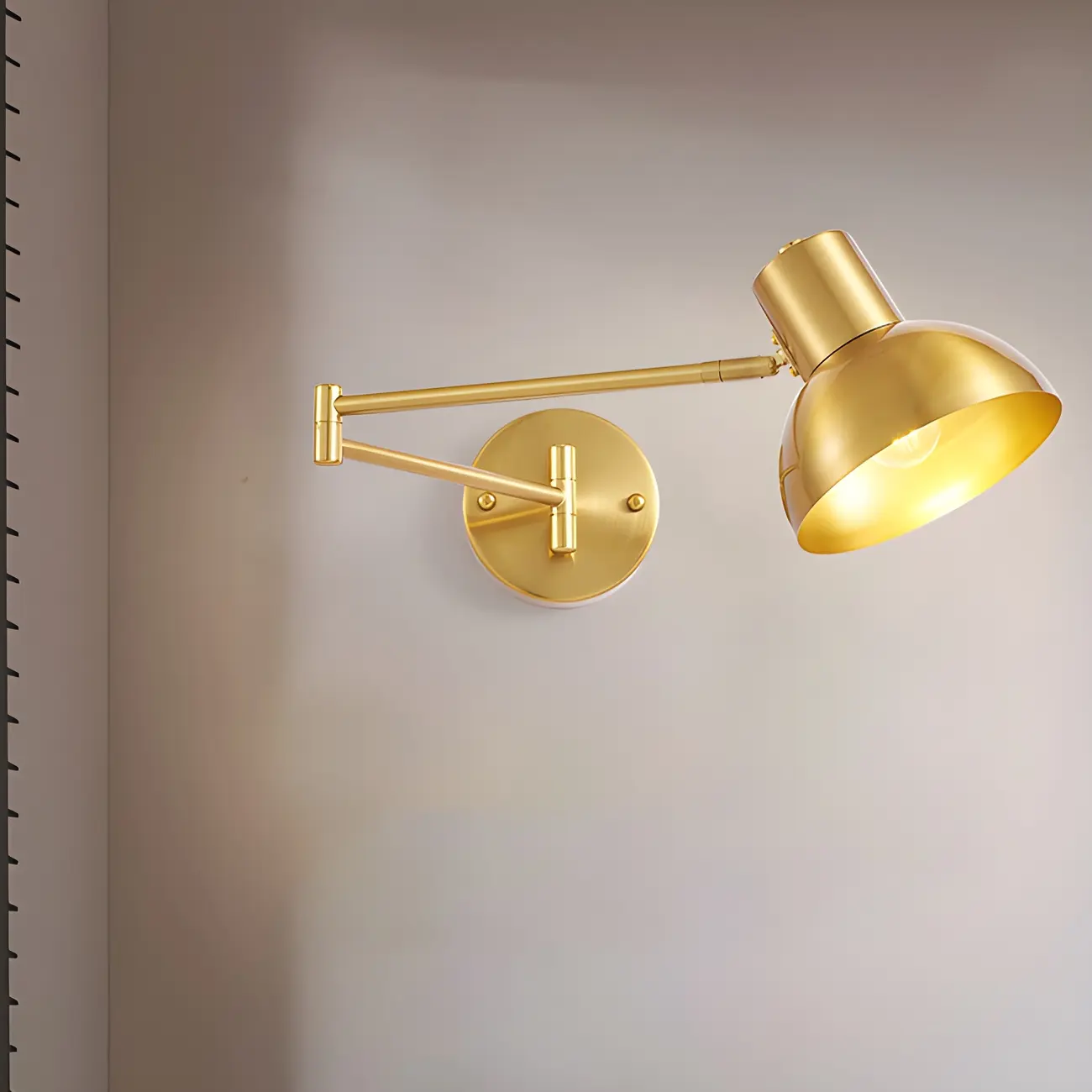 Modern Metal Hemisphere Shade Swing Arm Wall Light