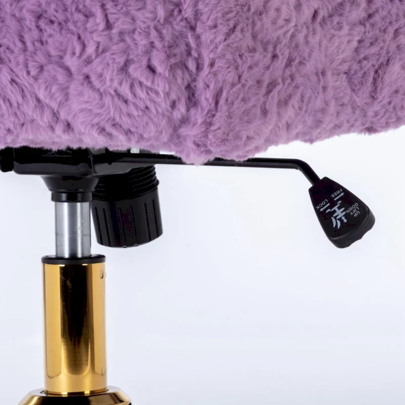 Furniture Office Chair,Artificial rabbit hair Home Office Chair with Golden Metal Base