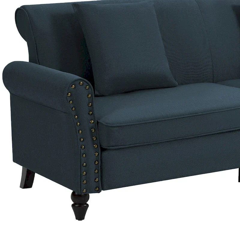 Modern 73 Nailhead Trim Loveseat Sofa