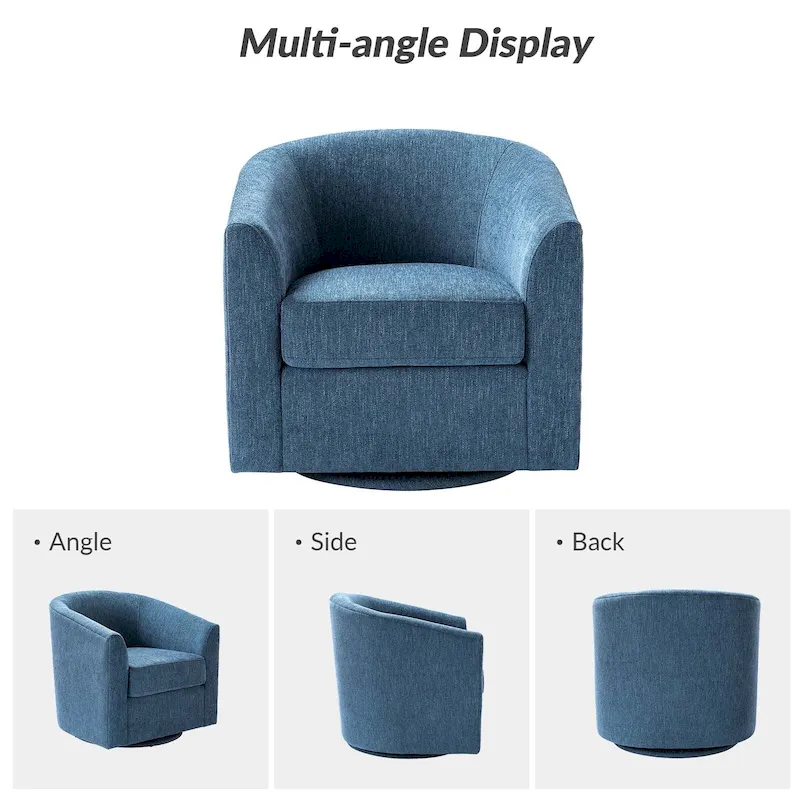 Cuenca Modern Upholstered Barrel Chair with Swivel Base