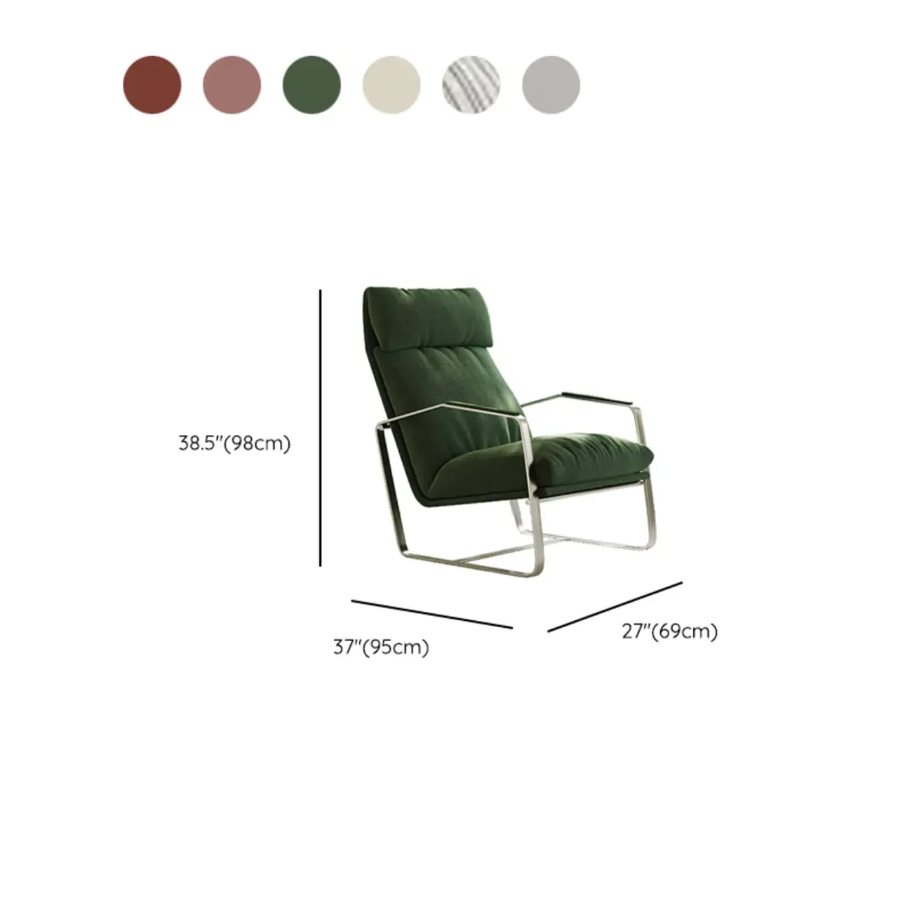 Modern Chenille High-Back Accent Chair With Arms