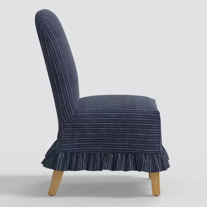 Rounded Back Slipcovered Dining Chair with Ruffle - Threshold