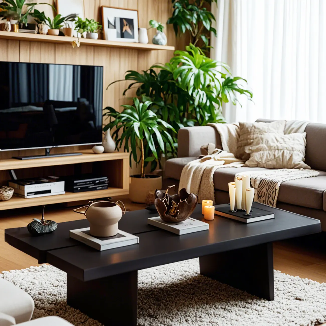 Modern Ash Rectangular Coffee Table with Sled Base