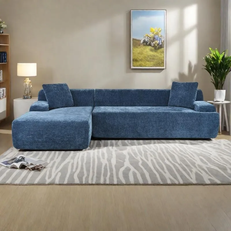111 Polyester L-Shape Modular Sectional Sofa with High-Density Foam, 27 Deep Seat and Anti-Wrinkle Chenille Fabric
