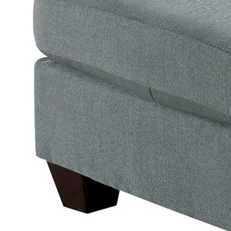32 Inch Modern Square Ottoman with Plush Foam Seating, Gray Linen Fabric