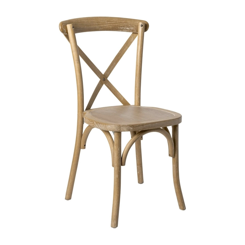 Modern Solid Wood Stacking Cross Back Dining Chairs (Set of 2)