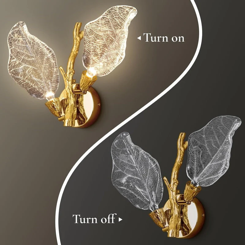 KAYLA 2-Light Bionic Leaf Wall Sconce