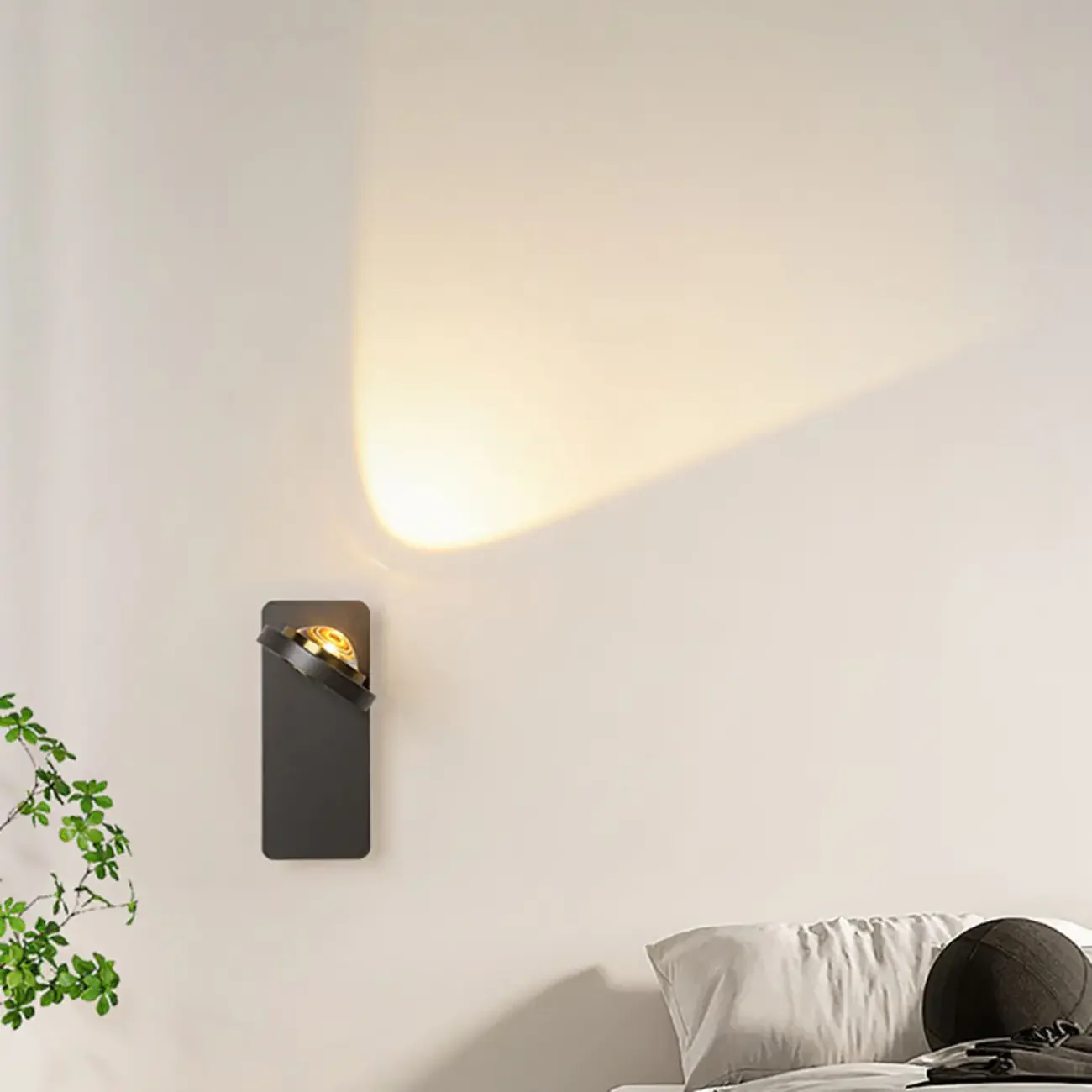 360° Rotatable Transparent Glass Metal Round Reading Wall Lamp