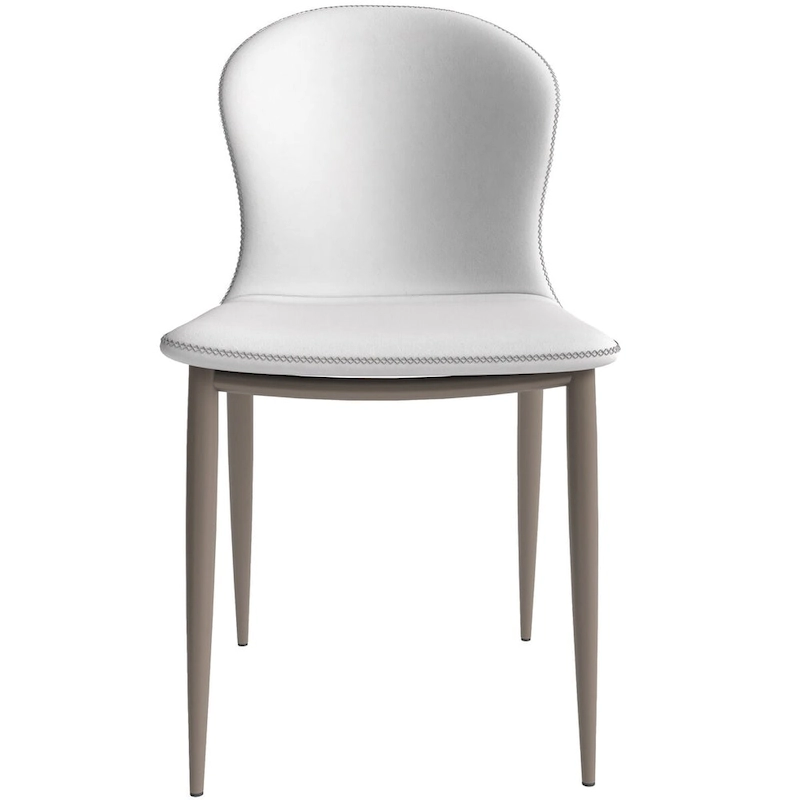 Mosaic Modern Upholstered Fabric Dining Chair with Metal Legs by LeisureMod
