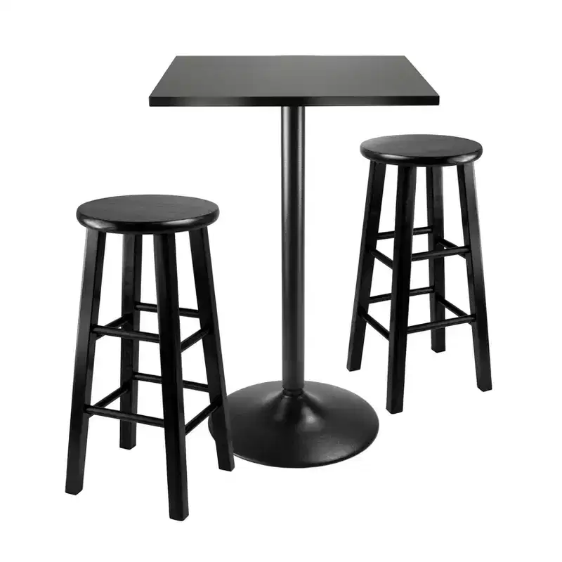 3pc 24" Obsidian Counter Height Dining set wood/black- Winsome