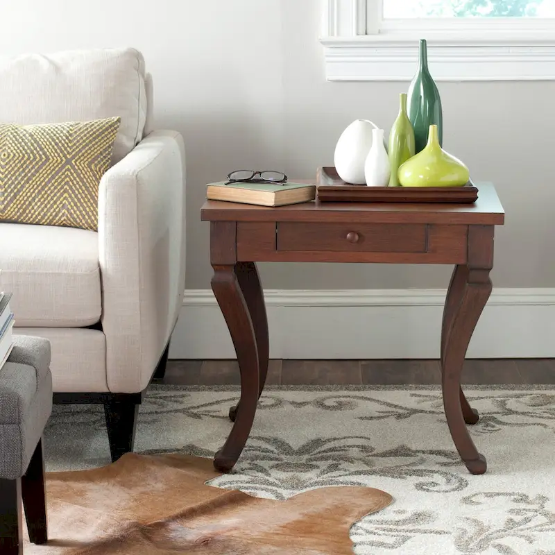 Jossie Brown Storage Side Table - 23.8 x 19 x 21.5