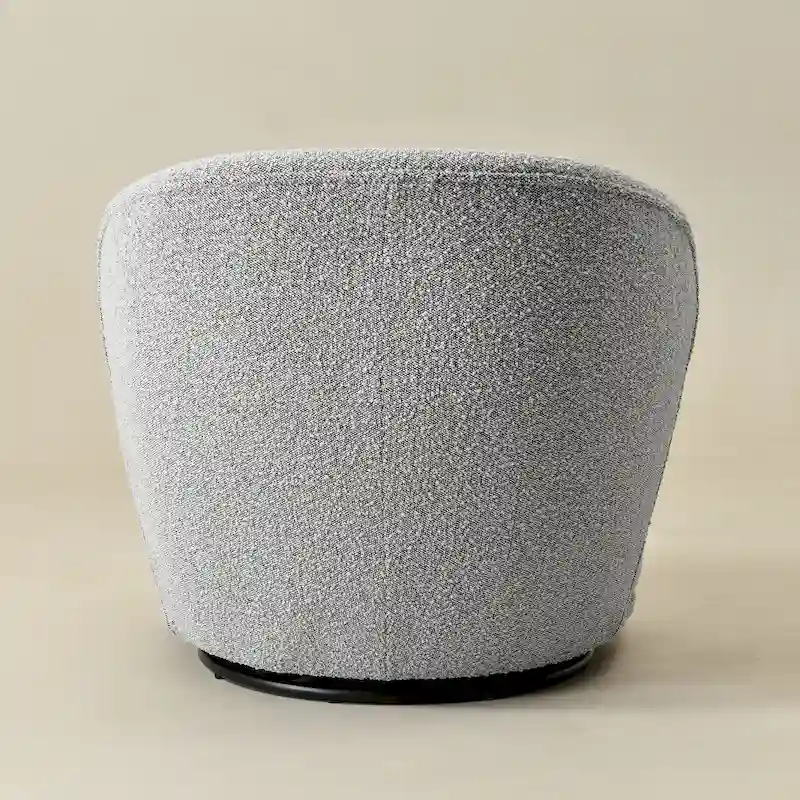 KINWELL 33 Wide Sherpa Boucle Upholstered Swivel Accent Chair