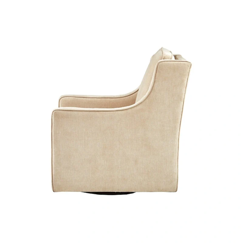 Cream Chenille Swivel Lounge Chair, Set of 2
