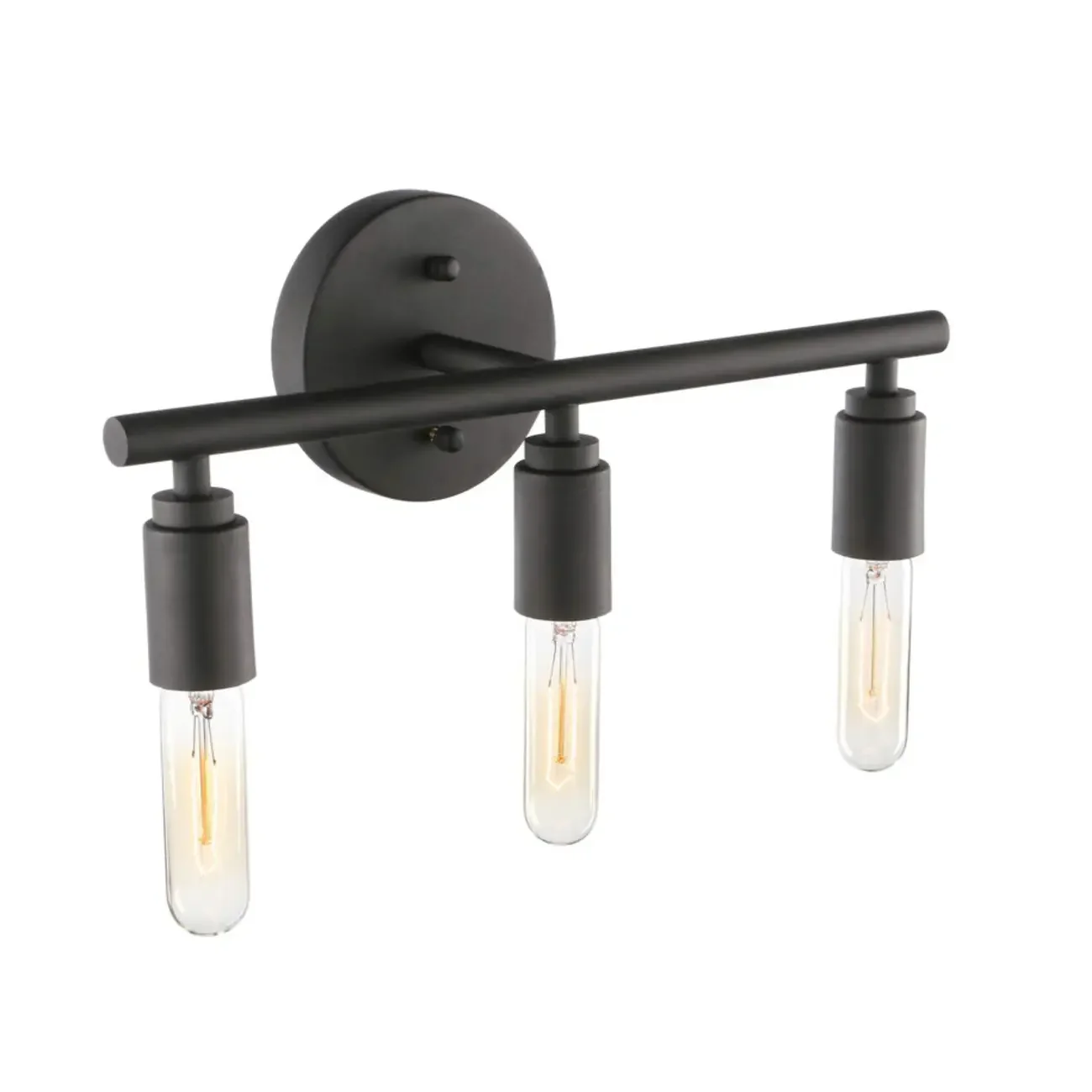 Industrial Black Metal 4-Light Cylinder Vanity Lights