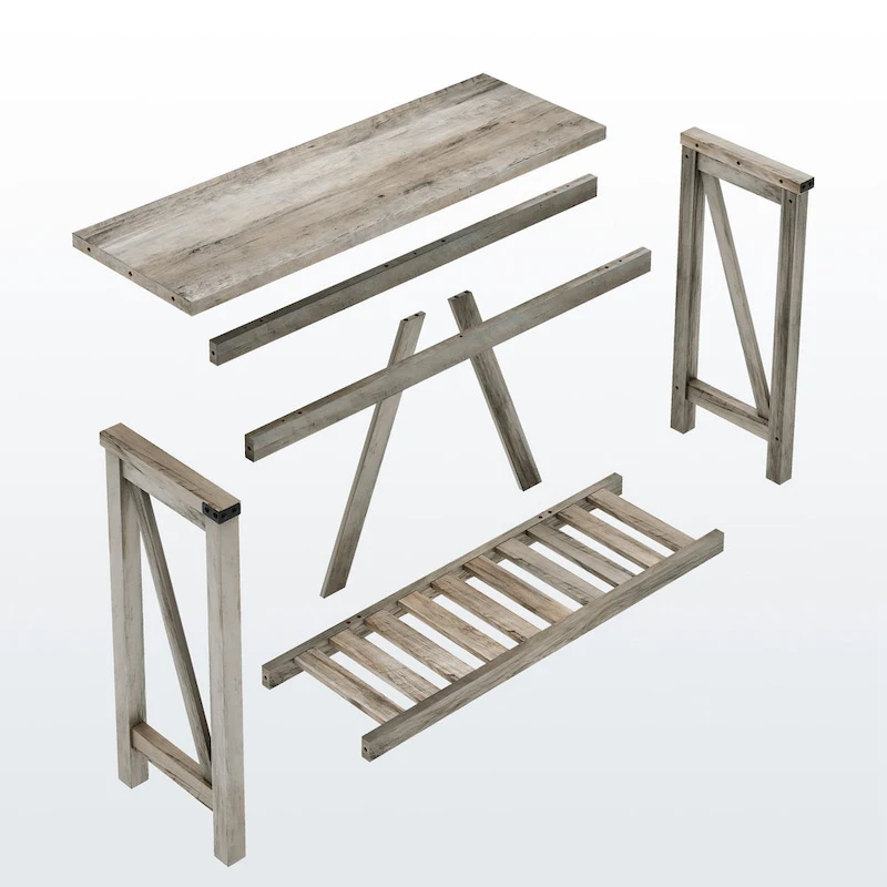 Pellebant A-frame Entry Console Table Long Sofa Table with Shelf - 45.27 in L x 13.98 in W x 31.88 in H