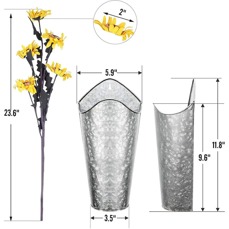 Artificial Flower Metal Hanging Vase