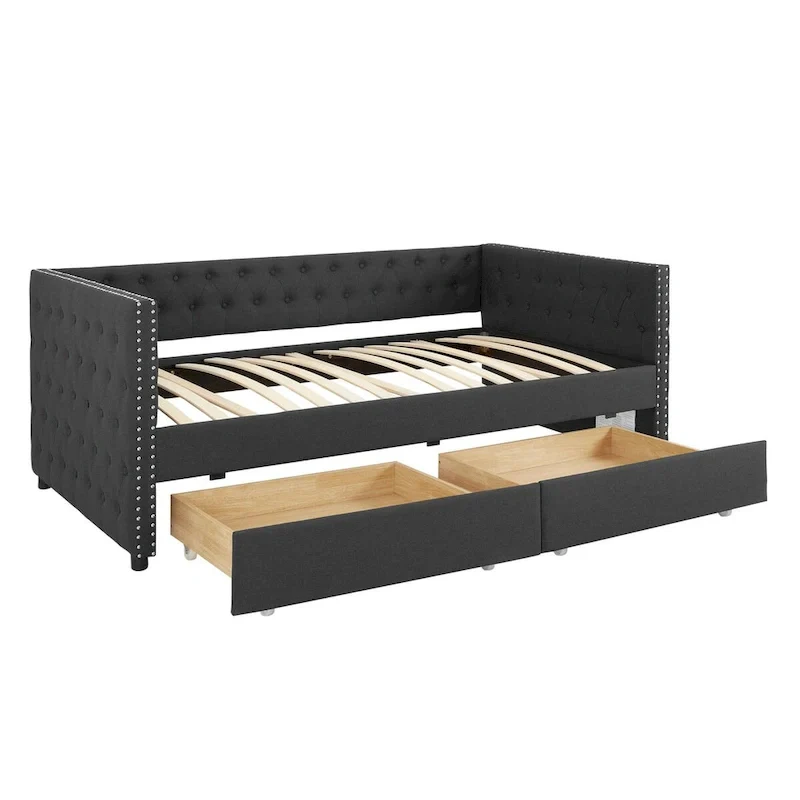 Upholstered Daybed With Drawers