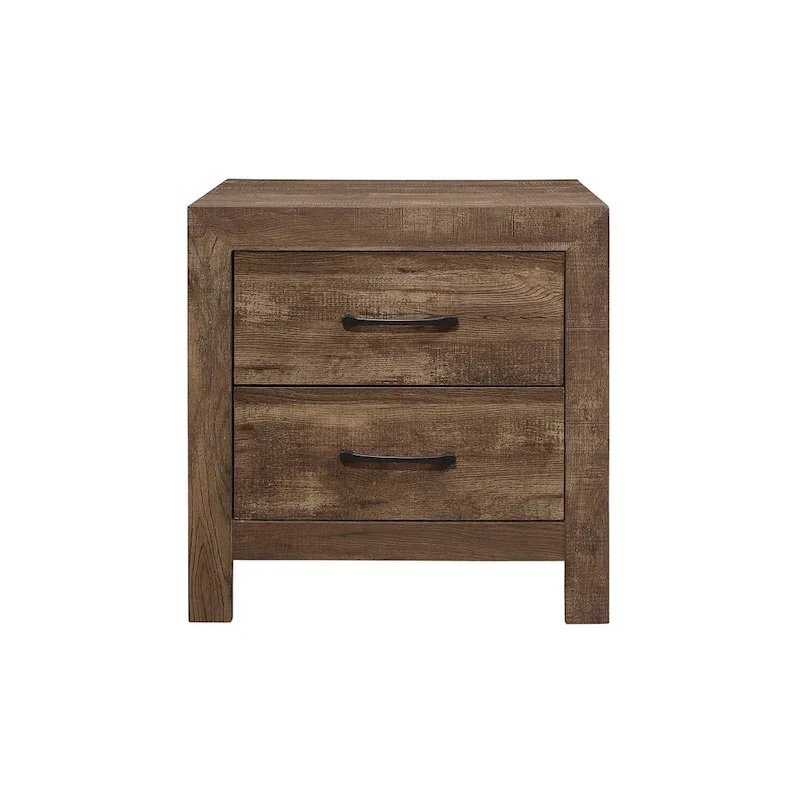 Tabina 3 Piece Rustic Brown Modern Panel Bedroom Set