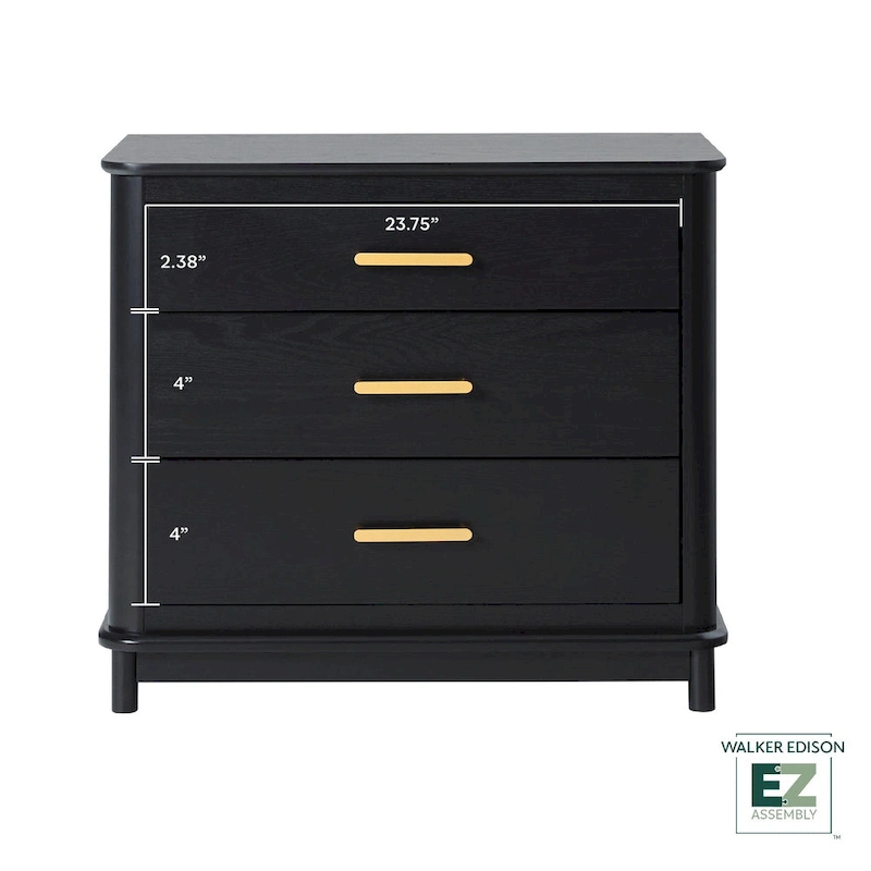 Walker Edison 3-Drawer Nightstand with Ultra-Easy Drawer Assembly