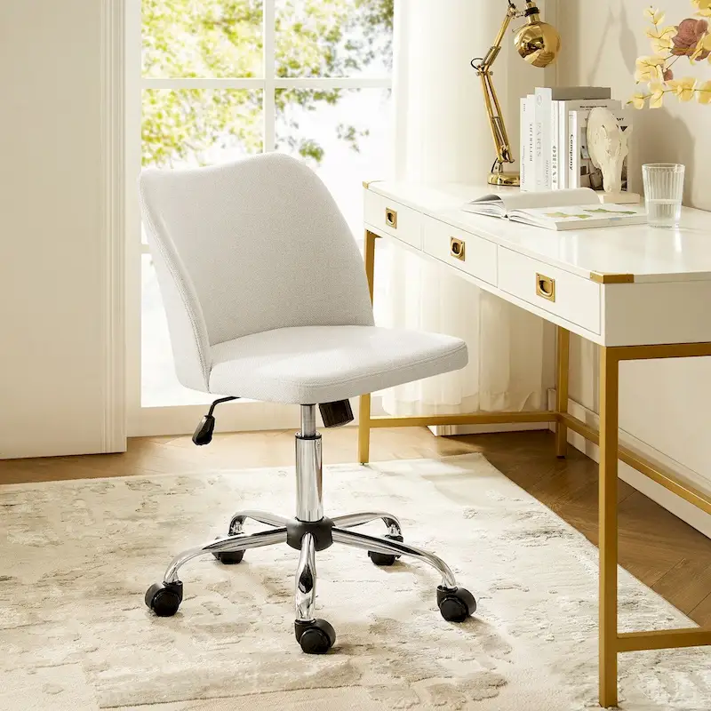 Sergio Modern Armless Office Chair with Mental Leg by HULALA HOME