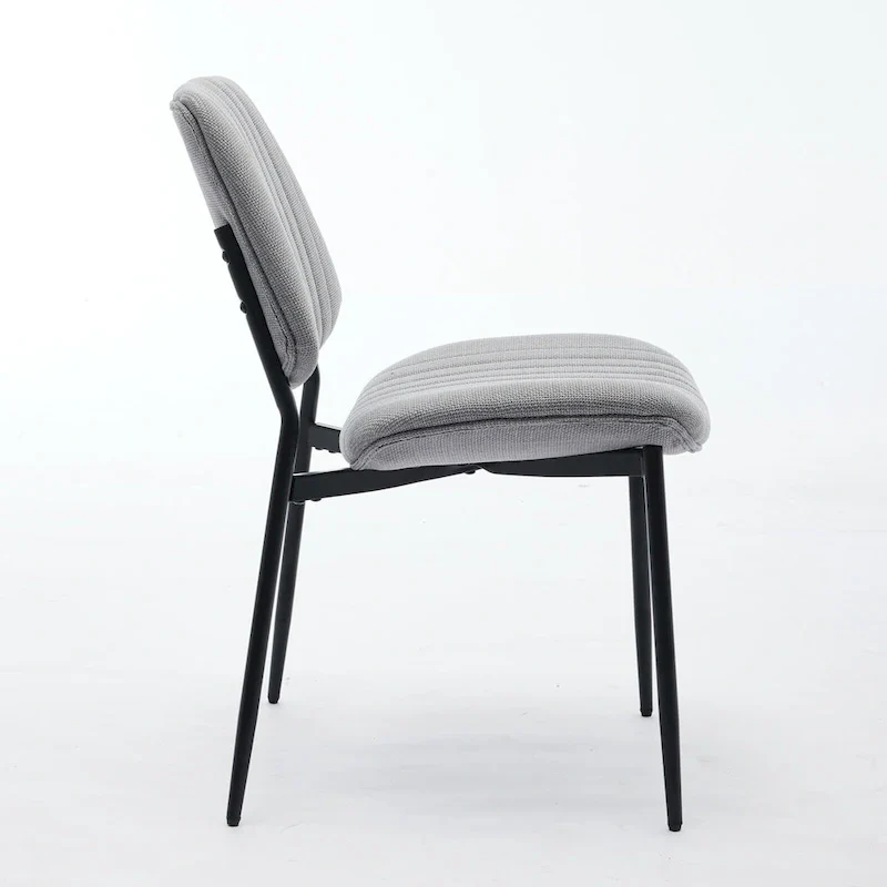 GDFStudio Modern Armless Upholstered Dining Chairs with Metal Legs