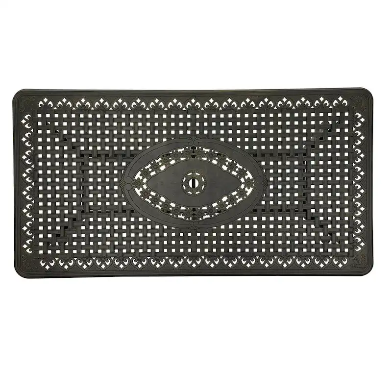 71 Elegant Hollowed Out Cast Aluminum Rectangular Table-Antique Bronze