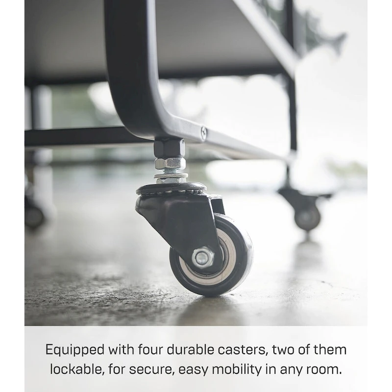 Yamazaki Home Rolling Utility Cart, Steel, Wheels - L 19.29 x W 14.96 x H 32.09 inches