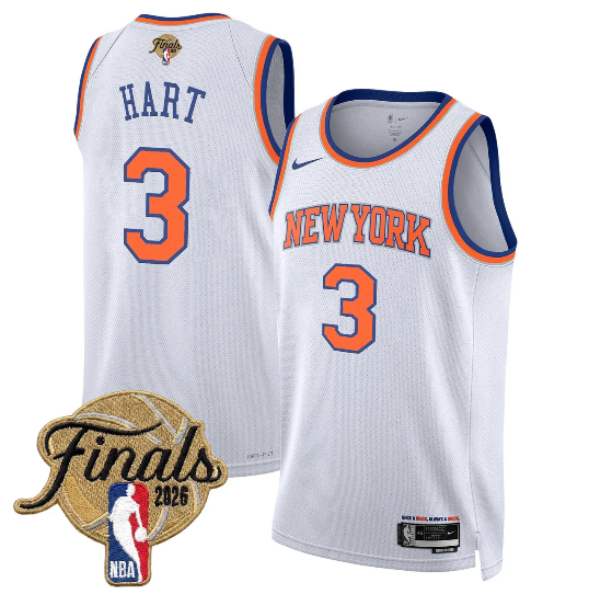 New York Knicks Unisex 2026 Finals Champions Josh Hart 3 Swingman Jersey - White - Association Edition