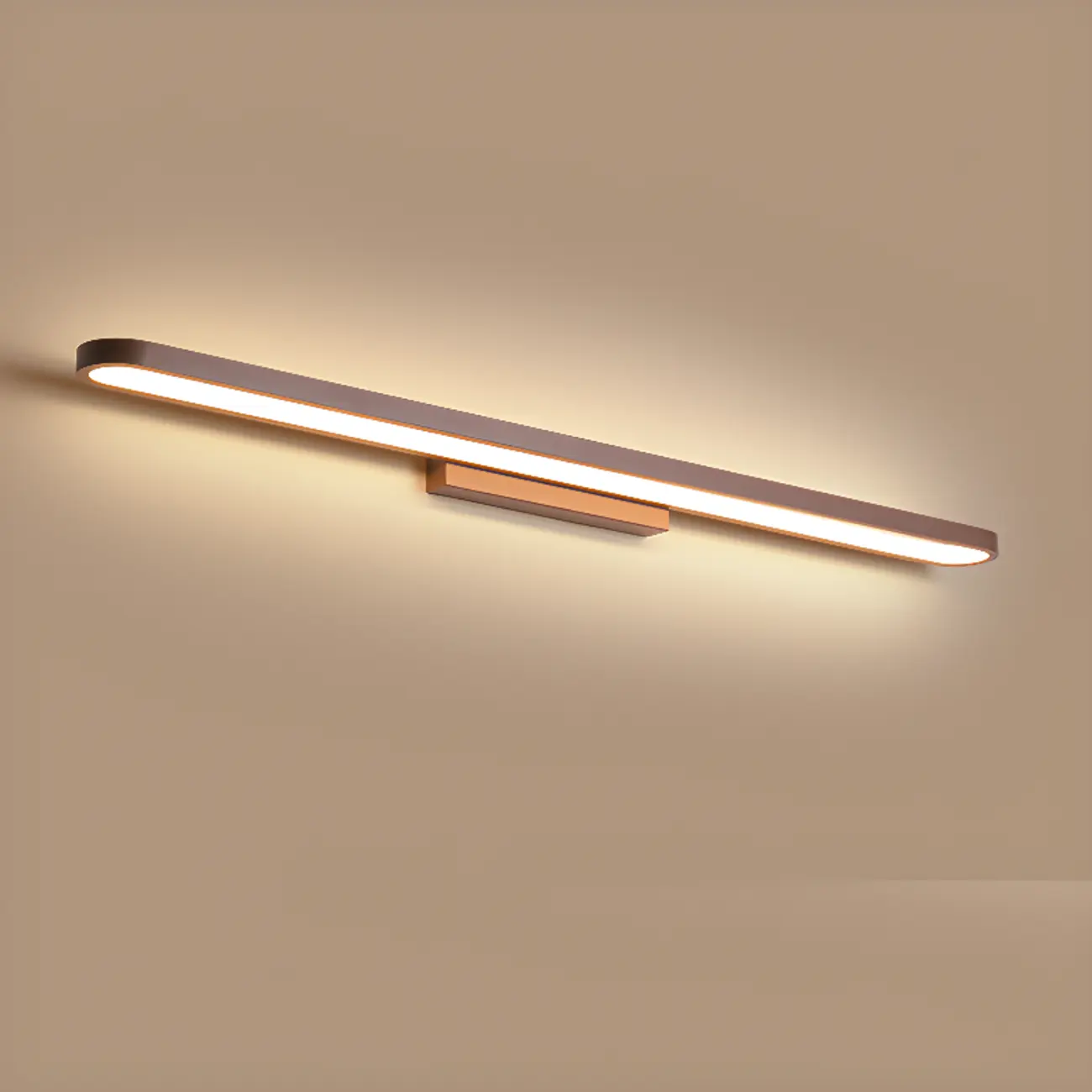Modern Coffee Straight LED Bathroom Vanity Light in Hardwired