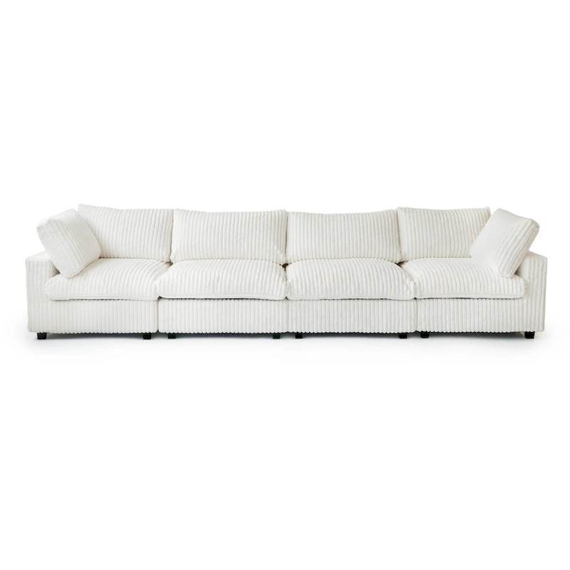 157.48 Soft Plush Modular Sectional Sofa 4-Seater Upholstered Living Room Couch