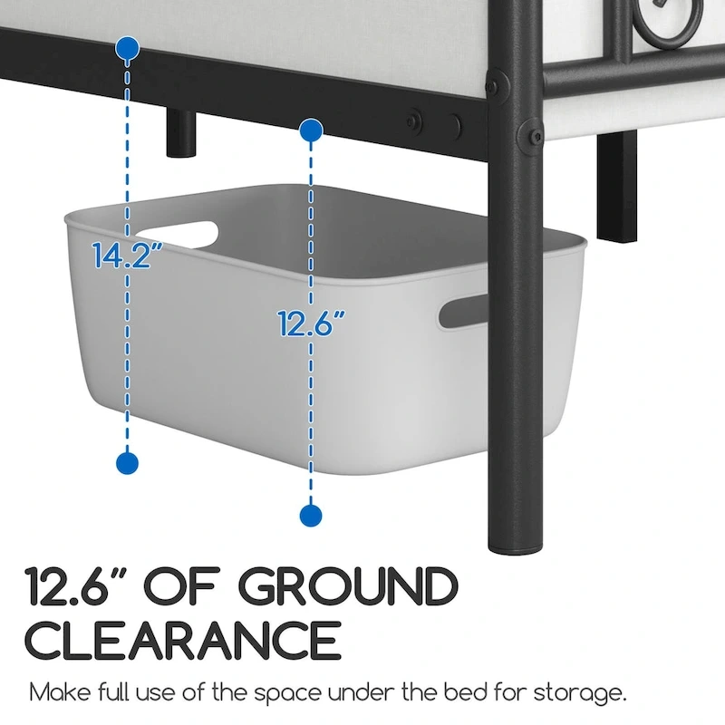 Yaheetech Graceful Scroll Metal-Framed Bed Iron Twin Bed Foundation
