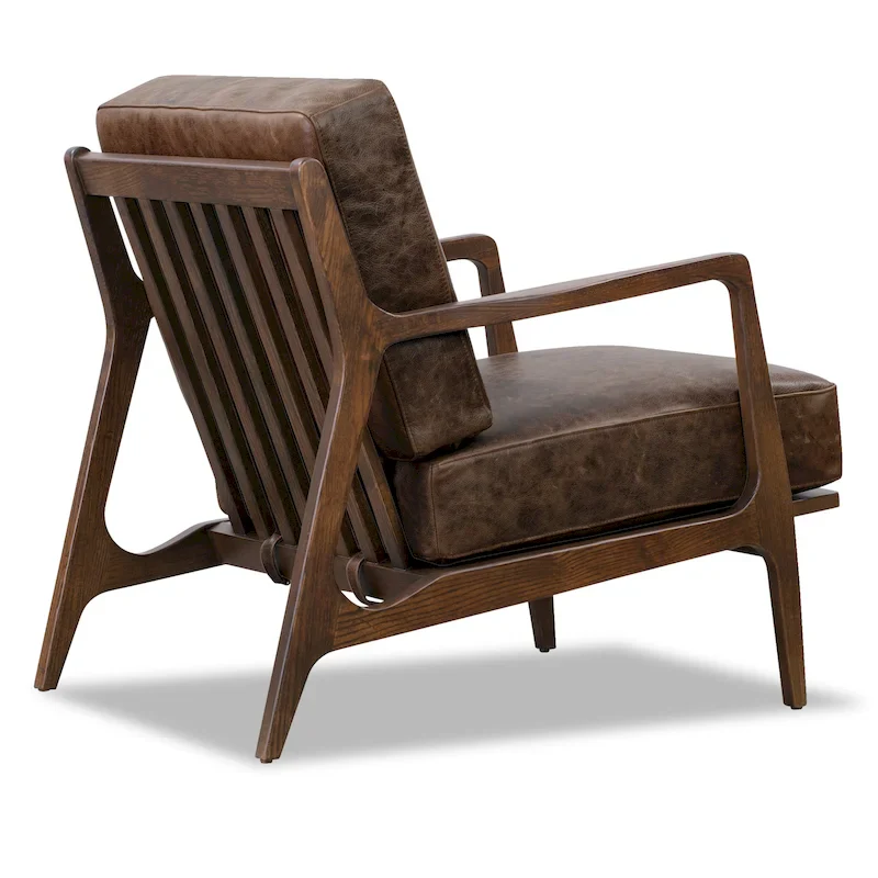 Poly & Bark Verity Leather Lounge Chair - Full Grain Genuine Italian Leather