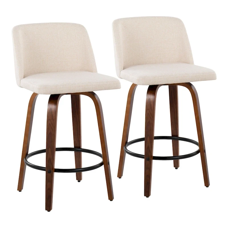 Carson Carrington Vallberga 26 Counter Stool with Black Round Footrest (Set of 2)