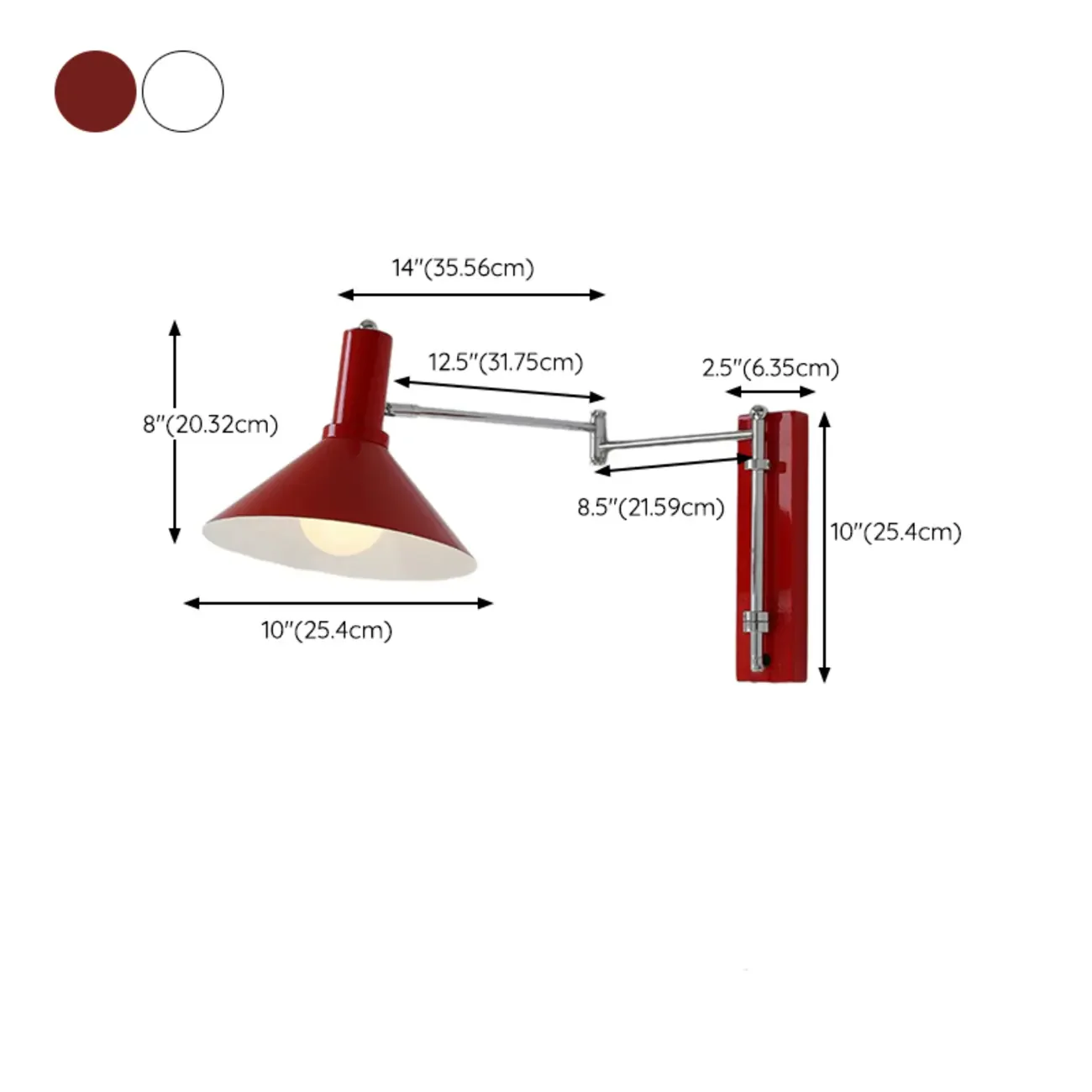 Metal Swing Arm Wall Light with Iron Shade