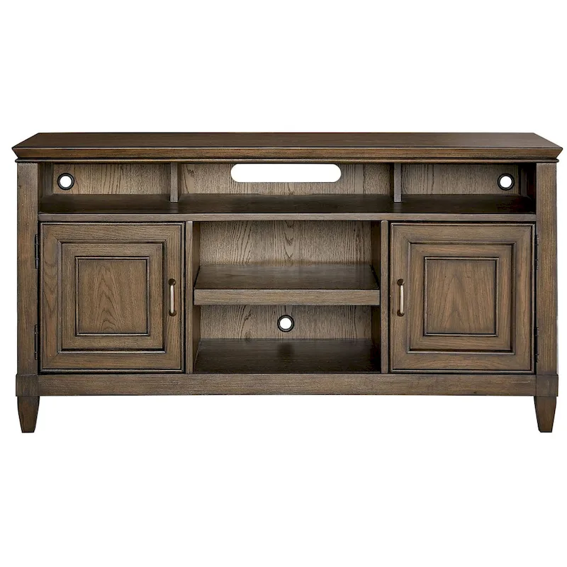 Origins by Alpine Newport Wood TV Console in Planked Oak