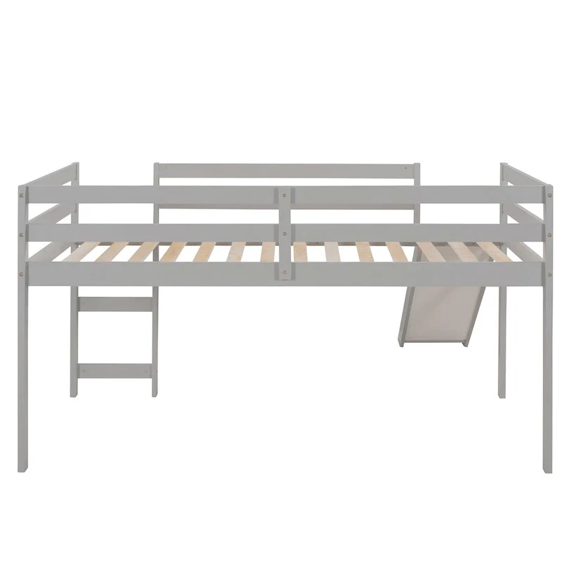 Loft Bed with Slide, Multifunctional Design, Twin