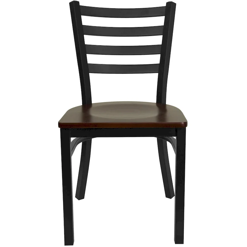 Ladder Back Metal Restaurant Chair - 16.5W x 17D x 32.25H - 16.5W x 17D x 32.25H
