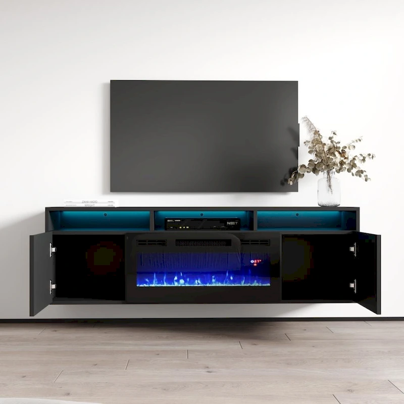 Giza EF Wall Mounted Electric Fireplace Modern 63 TV Stand
