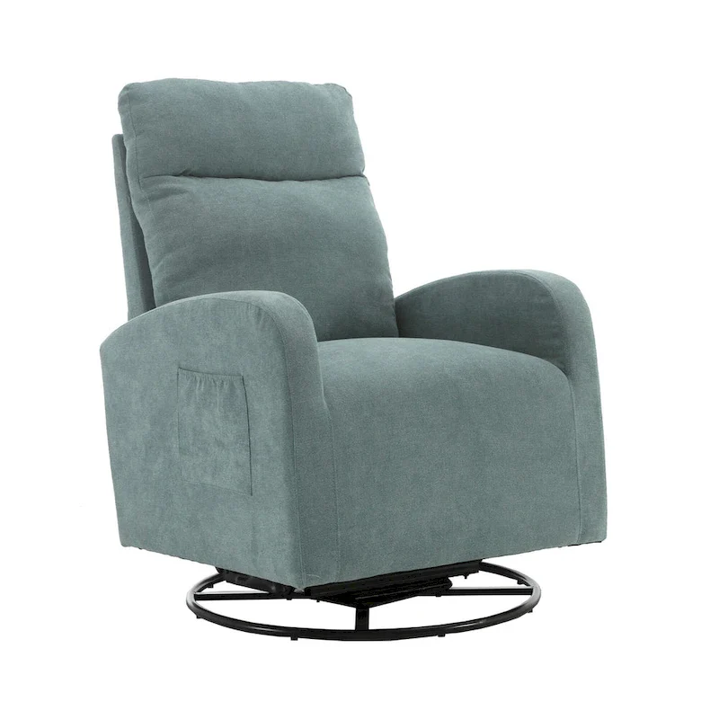 Upholstered Swivel Glider Rocking Chair