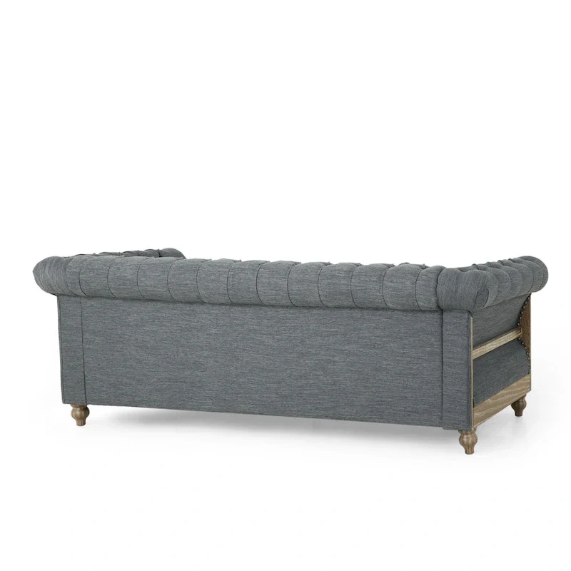 Saragus Chesterfield Sofa with Nailhead Trim by Christopher Knight Home - 85.50  L x 33.25  W x 28.50  H